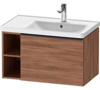 Duravit D-Neo, meuble sous-lavabo mural, largeur 784 x profondeur 452mm, 1x coulissant, 1x élément détagère sur le côté (gauche), avec poignée, DE425707979, Couleur: Décor noyer naturel