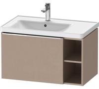Duravit D-Neo Meuble sous-lavabo suspendu, 784x440x452mm, 1 tiroir, 1 compartiment ouvert sur le côté droit, avec poignée chromée, DE4258010750000, Couleur: Décor lin mat