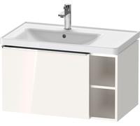 Duravit D-Neo Meuble sous-lavabo suspendu, 784x440x452mm, 1 tiroir, 1 compartiment ouvert sur le côté droit, avec poignée chromée, DE4258010220000, Couleur: Décor blanc brillant
