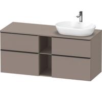 Duravit D-Neo, meuble sous-lavabo suspendu (découpe à droite), largeur 1400 x profondeur 550mm, 4x tiroirs, 1x compartiment ouvert, avec poignée, DE4970R4343, Couleur: Décor basalte mat