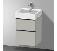 Duravit D-Neo bâti-support lavabo suspendu, 484x625x442mm, 1 tiroir, avec poignée diamant noir, DE43700BD070000, Couleur: DÃ©cor gris bÃ©ton mat