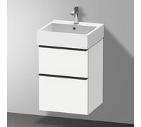 Duravit D-Neo bâti-support lavabo suspendu, 484x625x442mm, 1 tiroir, avec poignée diamant noir, DE43700BD180000, Couleur: Décor blanc mat