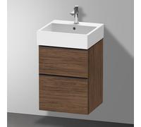 Duravit D-Neo bâti-support lavabo suspendu, 484x625x442mm, 1 tiroir, avec poignée diamant noir, DE43700BD210000, Couleur: Décor noyer foncé mat