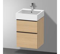 Duravit D-Neo bâti-support lavabo suspendu, 484x625x442mm, 1 tiroir, avec poignée diamant noir, DE43700BD300000, Couleur: Décor chêne naturel mat