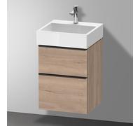 Duravit D-Neo bâti-support lavabo suspendu, 484x625x442mm, 1 tiroir, avec poignée diamant noir, DE43700BD550000, Couleur: Décor chêne marbré