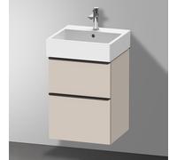 Duravit D-Neo bâti-support lavabo suspendu, 484x625x442mm, 1 tiroir, avec poignée diamant noir, DE43700BD910000, Couleur: DÃ©cor taupe mat