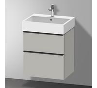Duravit D-Neo bâti-support lavabo suspendu, 584x625x442mm, 1 tiroir, avec poignée diamant noir, DE43710BD070000, Couleur: DÃ©cor gris bÃ©ton mat