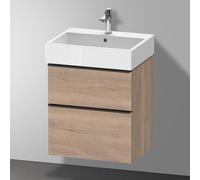 Duravit D-Neo bâti-support lavabo suspendu, 584x625x442mm, 1 tiroir, avec poignée diamant noir, DE43710BD550000, Couleur: Décor chêne marbré