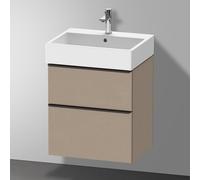 Duravit D-Neo bâti-support lavabo suspendu, 584x625x442mm, 1 tiroir, avec poignée diamant noir, DE43710BD750000, Couleur: Décor lin mat