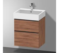 Duravit D-Neo bâti-support lavabo suspendu, 584x625x442mm, 1 tiroir, avec poignée diamant noir, DE43710BD790000, Couleur: Décor noyer mat