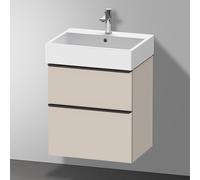 Duravit D-Neo bâti-support lavabo suspendu, 584x625x442mm, 1 tiroir, avec poignée diamant noir, DE43710BD910000, Couleur: DÃ©cor taupe mat