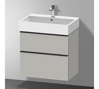 Duravit D-Neo bâti-support lavabo suspendu, 684x625x442mm, 1 tiroir, avec poignée diamant noir, DE43720BD070000, Couleur: DÃ©cor gris bÃ©ton mat