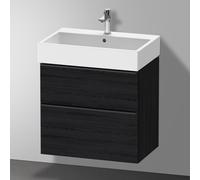 Duravit D-Neo bâti-support lavabo suspendu, 684x625x442mm, 1 tiroir, avec poignée diamant noir, DE43720BD160000, Couleur: Décor chêne noir mat