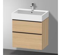 Duravit D-Neo bâti-support lavabo suspendu, 684x625x442mm, 1 tiroir, avec poignée diamant noir, DE43720BD300000, Couleur: Décor chêne naturel mat