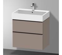 Duravit D-Neo bâti-support lavabo suspendu, 684x625x442mm, 1 tiroir, avec poignée diamant noir, DE43720BD430000, Couleur: Décor basalte mat