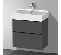 Duravit D-Neo bâti-support lavabo suspendu, 684x625x442mm, 1 tiroir, avec poignée diamant noir, DE43720BD490000, Couleur: Décor graphite mat