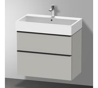 Duravit D-Neo bâti-support lavabo suspendu,784x625x442mm, 1 tiroir, avec poignée diamant noir, DE43730BD070000, Couleur: DÃ©cor gris bÃ©ton mat