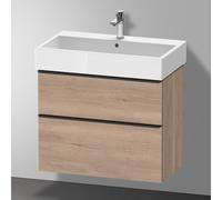 Duravit D-Neo bâti-support lavabo suspendu,784x625x442mm, 1 tiroir, avec poignée diamant noir, DE43730BD550000, Couleur: Décor chêne marbré