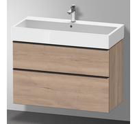 Duravit D-Neo bâti-support lavabo suspendu,984x625x442mm, 1 tiroir, avec poignée diamant noir, DE43740BD550000, Couleur: Décor chêne marbré