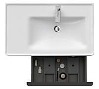Duravit D-Neo, meuble sous-lavabo mural, largeur 784 x profondeur 452mm, 1x coulissant, 1x élément détagère sur le côté (gauche), avec poignée, DE425704949, Couleur: Décor graphite mat