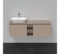 Duravit D-Neo meuble sous-vasque DE4950L7575 140 x 55 cm, Leinen , 2000 , plaque console match2, vasque à gauche