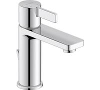 Duravit D-Neo Mitigeur monocommande de lavabo, Robinet lavabo, Taille M (hauteur de sortie 110 mm), lavabo salle de bain avec tirette et garniture de vidage, Robinet salle bain, Robinet, chromé