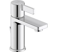 Duravit D-Neo Mitigeur monocommande de lavabo, Robinet lavabo, Taille S (hauteur de sortie 87 mm), lavabo salle de bain avec tirette et garniture de vidage, Robinet salle bain, Robinet, chromé