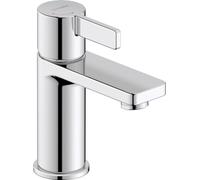 Duravit D-Neo Mitigeur monocommande de lavabo, Robinet lavabo, Taille S (hauteur de sortie 87 mm), lavabo salle de bain, Robinet salle bain, robinet à économie d'énergie (FreshStart), chromé