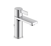 Duravit D-Neo Mitigeur monocommande de lavabo, Robinet, Taille M (hauteur de sortie 110 mm), Robinet salle bain avec tirette et garniture de vidage, robinet à économie d'énergie (FreshStart), chromé