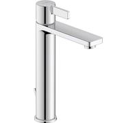 Duravit D-Neo Mitigeur monocommande de lavabo, Taille L (hauteur de sortie 206 mm), Robinet lavabo salle de bain, Robinet salle bain avec tirette et garniture de vidage, Robinet, chromé