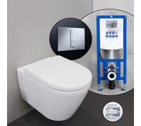 Duravit D-Neo Pack complet cuvette suspendue et bâti-support neeos,, 45770900A1+16791CR#SET,