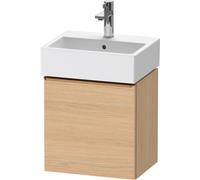 Duravit D-Neo, sous-lavabo en console suspendu, 434x440x322mm, 1 portes, charnières à gauche, avec poignée bronze brossé, DE4217L04300000, Couleur: Décor chêne naturel mat