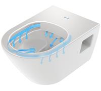 Duravit D-Neo WC suspendu, chasse deau basse, sans rebord, sortie horizontale, 370x540x400mm, 2578092000, Couleur: Blanc avec HygieneGlaze
