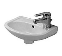 Duravit Design Classics lave-mains Duraplus Compact 079735000 36,5 x 26,5 cm, Weiß Hochglanz , pré-couture pour trou de robinet sur le côté