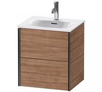 Duravit Durait XViu 4131 Meuble sous-lavabo suspendu, 2 tiroirs, pour lavabo Viu 234453, 510x420 mm, XV41310B273, Couleur: noir mat/tess. cerisier