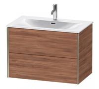 Duravit Durait XViu 4134 Meuble sous-lavabo suspendu, 2 tiroirs, pour lavabo Viu 234483, 810x480 mm, XV41340B179, Couleur: champagne mat/noix de Grenoble naturel