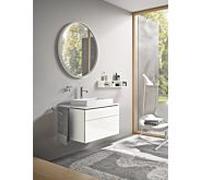 Duravit DuraSquare Aufsatzbecken 60cm weiss mit L-Cube Konsolenwaschtischunterbau 82 x 55 cm weiß hochglanz