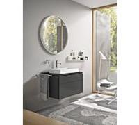 Duravit DuraSquare Aufsatzbecken weiss mit L-Cube Konsolenwaschtischunterbau 82 x 55 cm graphit matt
