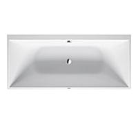 Duravit DuraSquare Baignoire rectangulaire 700429000000000 180 x 80 x 46 cm, dos à la version murale, avec cadre, 2 dossiers en pente, blanc