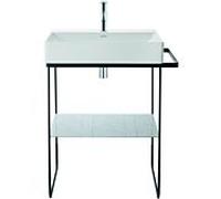 Duravit DuraSquare console en métal 0031014600 sur pied, sur lavabo 235360, noir mat