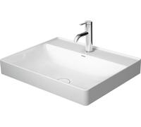 Duravit DuraSquare vasque à poser sol 2354600041 60x47cm, sans trop-plein, avec banc à trou pour robinetterie, trou pour robinetterie 2000 , blanc