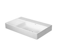 Duravit DuraSquare meubles palettes poncé asymétriquement 2349800079 80x47cm, sans trop - plein, avec la plate - forme du robinet, bassin à droite, sans trou de coulée, blanc