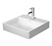 Duravit DuraSquare vasque pour meuble 2353500401 50 x 47 cm, sans trop-plein, avec plage de robinetterie, 2 trous pour robinetterie, blanc WonderGliss