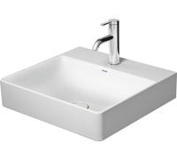 Duravit DuraSquare lavabo pour meuble, 50x47cm, sans trou pour robinet, sans trop-plein, dessous poncé et émaillé, 2353500079, Couleur: Blanc