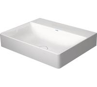 Duravit DuraSquare lavabo pour meuble, 60x47cm, sans trou pour robinet, sans trop-plein, dessous poncé et émaillé, 2353600079, Couleur: Blanc