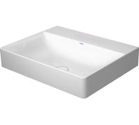 Duravit DuraSquare lavabo pour meuble, 60x47cm, sans trou pour robinet, sans trop-plein, dessous poncé et émaillé, 23536000791, Couleur: Blanc avec Wondergliss