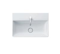 Duravit DuraSquare lavabo pour meuble Compact, 60x40cm, 1 trou pour robinet, sans trop-plein, dessous émaillé et poncé, 23566000711, Couleur: Blanc avec Wondergliss