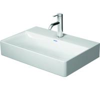 Duravit DuraSquare Lavabo pour meuble Compact, 60x40cm, sans percement pour la robinetterie, sans trop-plein, dessous émaillé et poncé, 23566000791, Couleur: Blanc avec Wondergliss
