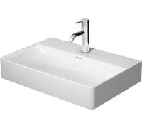 Duravit DuraSquare Lavabo pour meuble Compact, 60x40cm, sans percement pour la robinetterie, sans trop-plein, dessous émaillé et poncé, 2356600079, Couleur: Blanc