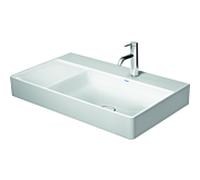 Duravit DuraSquare meuble vasque asymétrique 23498000441 80x47cm, sans trop-plein, avec plage de robinetterie, vasque à droite, 3 trous pour robinetterie, blanc WonderGliss